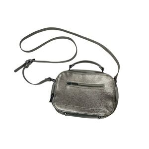 A New Day Top Handle Metallic Pewter Crossbody Camera Bag